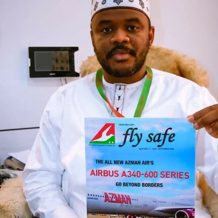 An Azman Air representative with Fly Safe Magazine