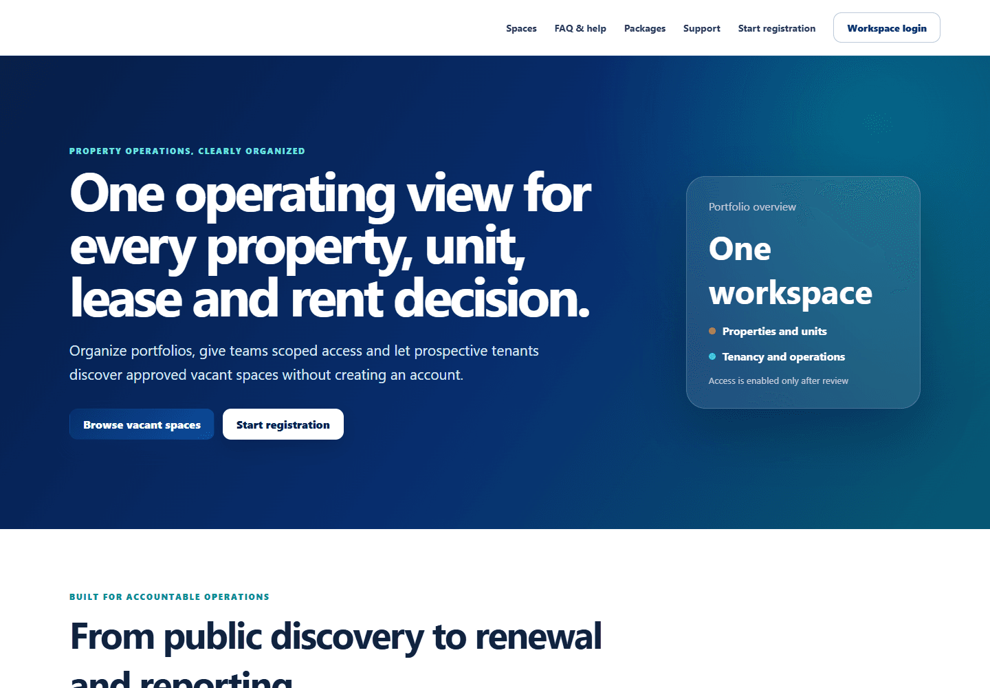LeaseGrid public registration website and property-management introduction